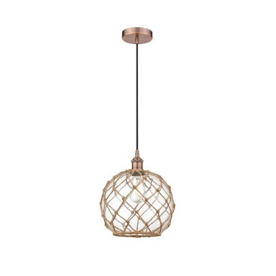 Farmhouse Rope - 1 Light Mini Pendant In Industrial Style-12.75 Inches Tall and 10 Inches Wide