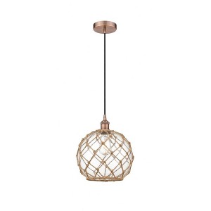 Farmhouse Rope - 1 Light Mini Pendant In Industrial Style-12.75 Inches Tall and 10 Inches Wide - 1 of 1