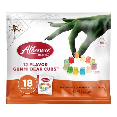 Albanese Halloween 12 Flavor Gummi Bears Cubs Mini Packs - 9oz/18ct