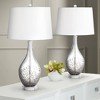 Pacific Coast Lighting Sparrow 28" Tall Modern Table Lamps Set of 2 Smoke Gray Glass White Shade Living Room Bedroom Bedside Nightstand House Office - image 2 of 4