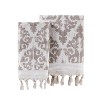 Mirage Fringe Bath Towel Dark Taupe - Saturday Knight Ltd.: 100% Cotton, Heavyweight Jacquard, Reversible - 2 of 3