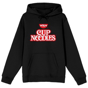 Nissin Cup Noodles Logo Long Sleeve Black Adult Hooded Sweatshirt - 1 of 3