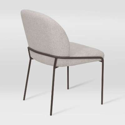 Blakeley High Back Gray Upholstered Side Chair with Metal Legs