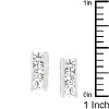 Slickblue Rhodium Plated 1.1ct Cubic Zirconia Slate Stud Earrings, Channel Set, Round CZ, Wedding Jewelry for Women - 2 of 3