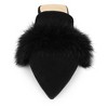 Allegra K Women's Pointed Closed Toe Faux Fur Slip-on Flat Slide Mules - 3 of 4