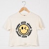Simply Sage Market S.W.Smiley Happy Days Ahead Smiley Face Boxy Crop Top - 3 of 4