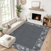Floral Machine Washable Area Rugs Modern Bordered Rugs for Living Room - 3 of 4