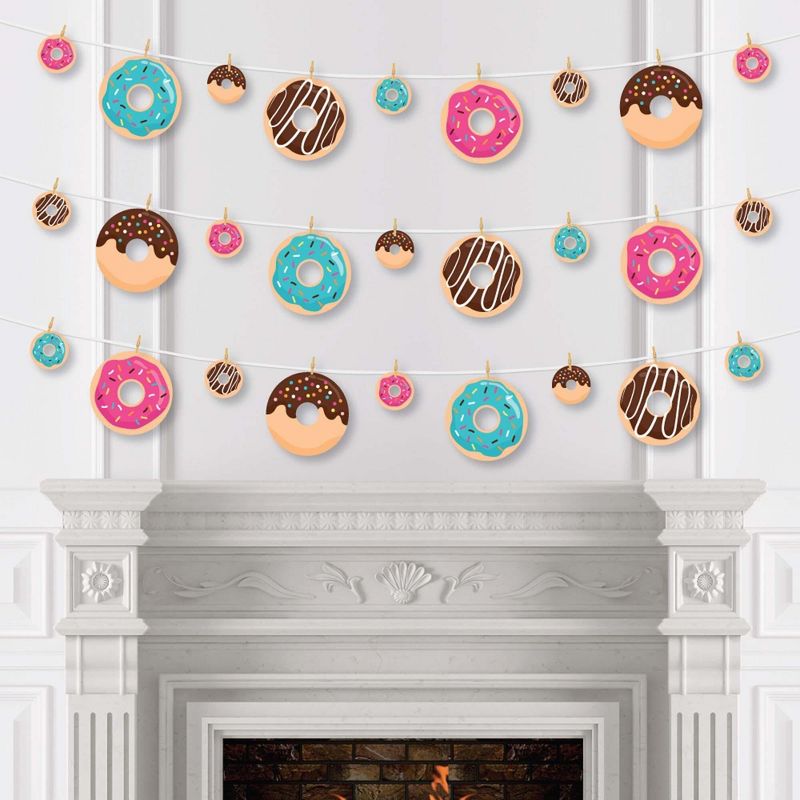 Big Dot of Happiness Donut Worry, Let's Party - Doughnut Party DIY Decorations - Clothespin Garland Banner - 44 Pieces, 3 of 8