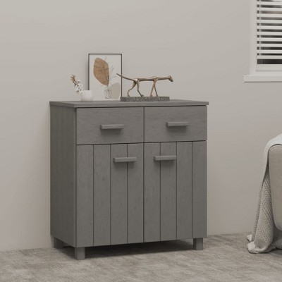 vidaXL Sideboard HAMAR Light Gray 31.1 in.x15.7 in.x31.5 in. Solid Wood Pine