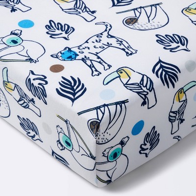 Fitted Crib Sheet Gone Wild Cloud Island Navy