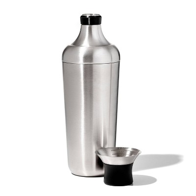 Brushed Stainless Steel Single Wall Cocktail Shaker with Jigger Cap