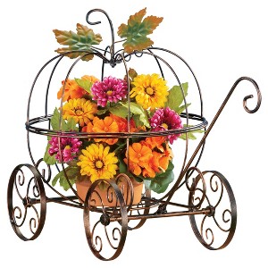 Collections Etc Enchanting Metal Pumpkin Coach Decoration - 1 of 3