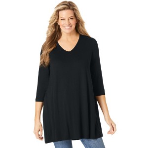 Woman Within Plus Size Pleat Back Tunic - 1 of 4