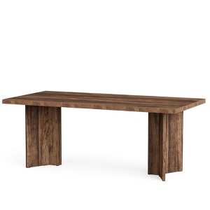 Gulches 63-inch Executive Desk, Vintage Farmhouse Wood Computer Desk, Large Tabletop Writing Conference Workstation, Dark Brown - 1 of 1