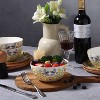 Lorren Home Trends Floral Dinnerware Set, 12 Piece, Bone China, Yellow and Gray Pattern, Microwave and Dishwasher Safe - 4 of 4