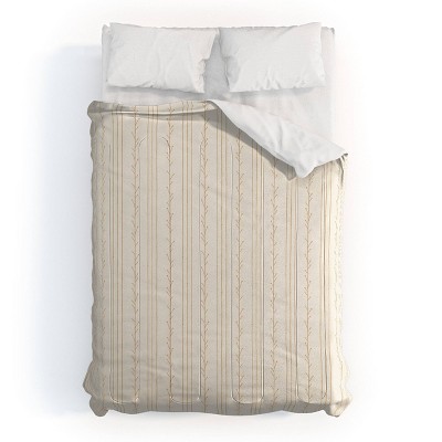 Deny Designs 3pc Full/Queen Little Arrow Design Co Branch Stripes Cream Comforter and Sham Set