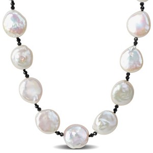EVERLY JEWELRY | 14-15mm Cultured Freshwater Pearl and Black Spinel Endless Giftable Necklace, 40 inc - 1 of 4