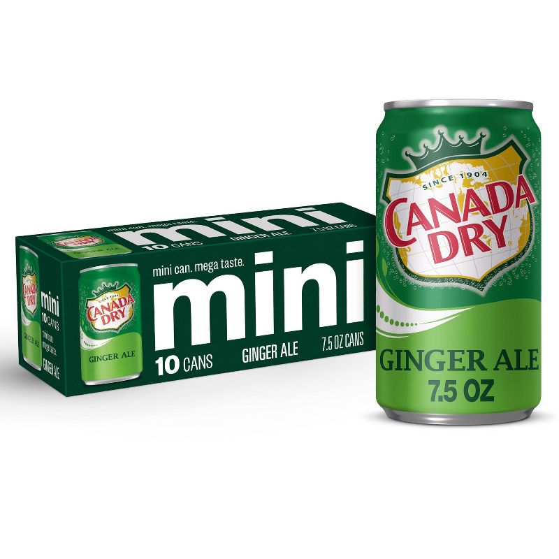 Canada Dry Ginger Ale Soda - 10pk/7.5 fl oz Mini Cans, 1 of 9