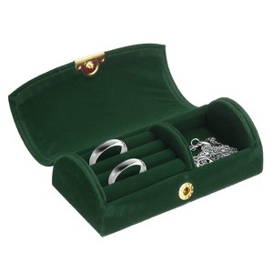Unique Bargains Portable Soft Arched Design Small Travel Jewelry Box for Rings Necklace - 1 of 4