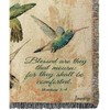 Manual Woodworks and Weavers Woven Hummingbird Blanket – 60x50 Floral and Verse Throw for Cozy Spaces - 2 of 3
