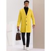 Lars Amadeus Men's Slim Fit Winter Notched Lapel Single Breasted Long Jacket Overcoat - 3 of 4