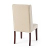 Christopher Knight Home Set of 2 Blount Wooden Dining Chairs with Fabric Cushions Beige/Natural Finish: Birch Frame, Tufted Back - 3 of 4