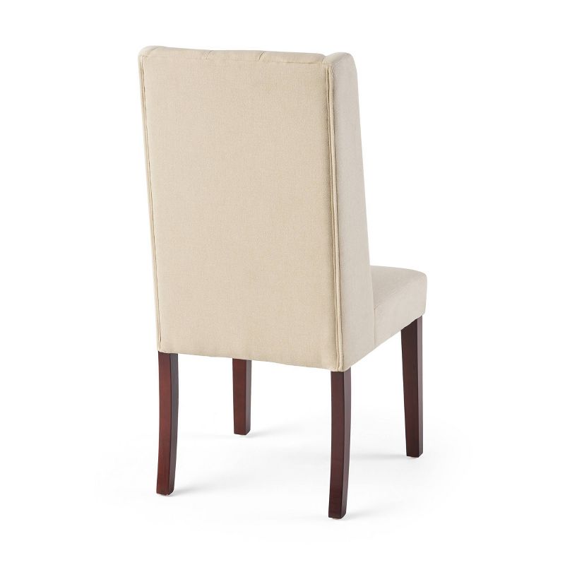 Set of 2 Blount Wooden Dining Chairs with Fabric Cushions Beige/Natural Finish - Christopher Knight Home, 4 of 15