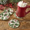 Park Designs Boughs Of Holly Printed Braided Coasters Set of 4 - 2 of 2
