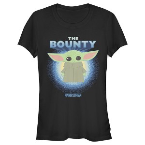 Juniors Womens Star Wars The Mandalorian The Child The Bounty Fuzzy Halo T-Shirt - 1 of 3
