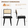 Acekool Rattan Dining Chairs Set of 2, PU Upholstered Kitchen Chairs with Tall Cane Backrest & Strong Wood Legs for Dining Room - 2 of 4
