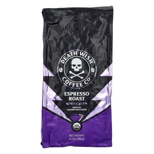 Death Wish Coffee, Dark, Whole Bean Espresso Roast 14 oz - 1 of 2