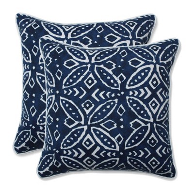 16.5" 2pk Merida Indigo Throw Pillows Blue - Pillow Perfect