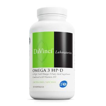 DaVinci Labs Omega 3 HP-D - Dietary Supplement for Healthy Joints and Immune, Cardiovascular and Skin Health Support* - Lemon Flavor - 120 Softgels