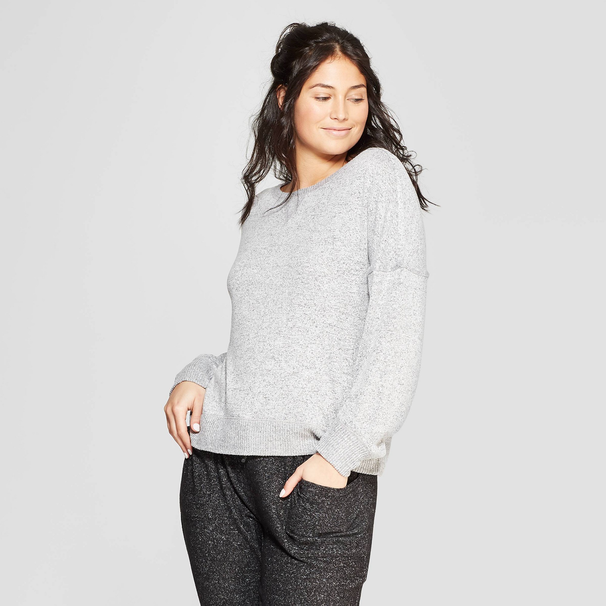 Women's Perfectly Cozy Lounge Sweatshirt - Stars Above Gray XL, by