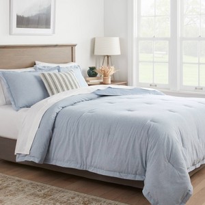 Cotton Linen Chambray Comforter & Sham Set - Threshold™
 - 1 of 4