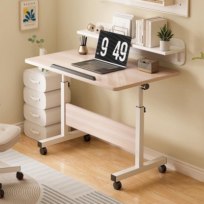 Nasitip Adjustable Height Standing Desk with Wheels - 34.6" Mobile Sit Stand Workstation for Home Office