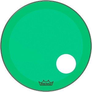 Remo Powerstroke P3 Colortone Green Resonant Bass Drum Head With 5" Offset Hole - 1 of 2