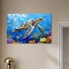 Art Remedy Turtle Swimming Colorful Coastal Wall Art Unframed - 2 of 4