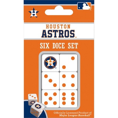 MasterPieces Officially Licensed MLB Houston Astros - 6 Piece D6 Gaming Dice Set Ages 6 and Up