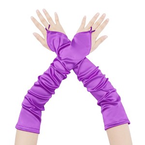 INSPIRE CHIC Women's Fingerless Satin Elbow Long Gloves 1 Pair - 1 of 4
