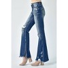 Women's Flare Distressed High Rise Slit Jeans - RISEN - 4 of 4