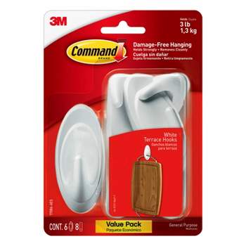 Command Large Utility Hooks, White, Damage Free Decorating, 6 Hooks and 12  Command Strips 17003-6ES - The Home Depot