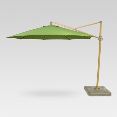 11' Offset Umbrella - Green - Light Wood Finish - Threshold™