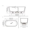 Cesicia 59 in-L  x 28 in-W  x 22 in-H Glossy White Dual Ended Freestanding Soaking Bathtub - 4 of 4