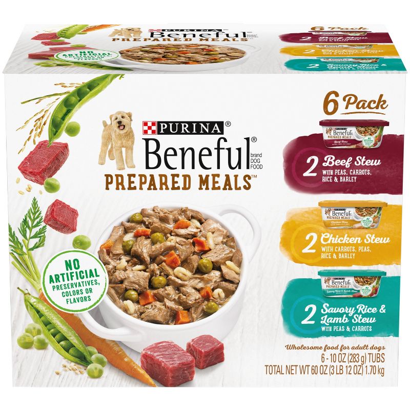 Beneful Prepared Meals Lamb, Chicken and Beef Stew Wet Dog Food Variety Pack, 1 of 6