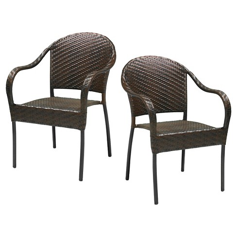 Brown wicker outlet chairs outdoor