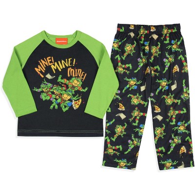 Nickelodeon Ninja Turtles Boys Pajamas Long Sleeve TMNT Kids Sleepwear 2 Piece Set, Boy's, Size: 6, Green