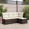 Garden Stool Black PE Rattan, Powder-Coated Steel, Polyester, FoamvidaXL - 3 of 4