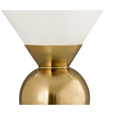 White and Gold Round Metal Accent Table