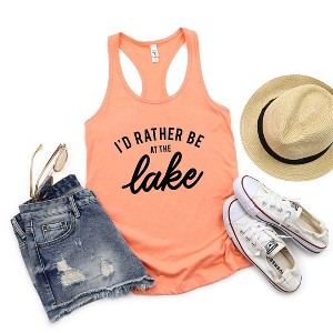 Simply Sage Market Women's I'd Rather Be At The Lake Racerback Tank - 1 of 3